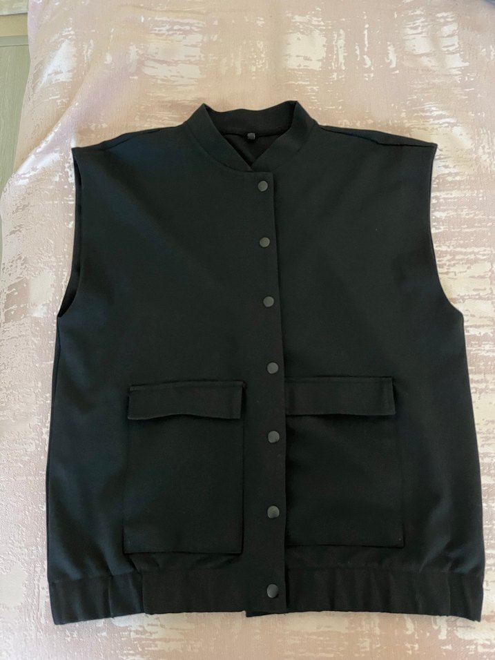 Trendyolmilla Siyah Denim Düğmeli Kadın Yelek - Görsel 2