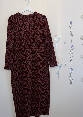 LC Waikiki Uzun Kollu Turuncu Zebra Desenli Elbise