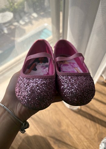 Pembe Simli Kız Çocuk Babet Ayakkabı - Görsel 2