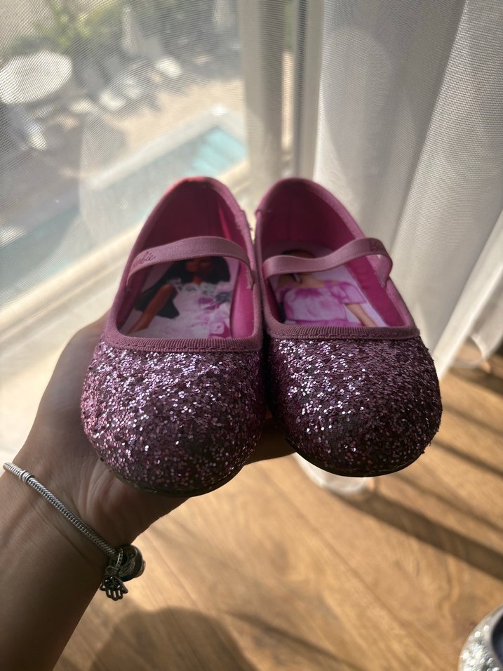 Pembe Simli Kız Çocuk Babet Ayakkabı - Görsel 2