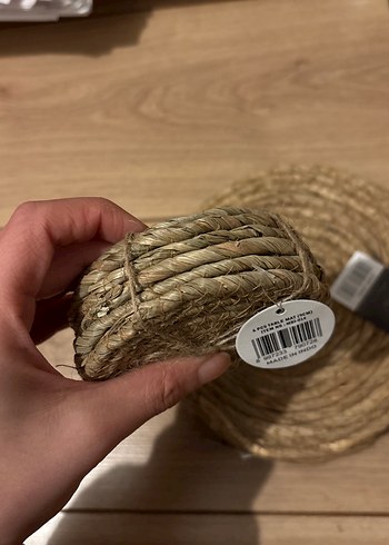 Bohem Tarzı Kahverengi Hasır Tabak ve Altlıkları - Görsel 5