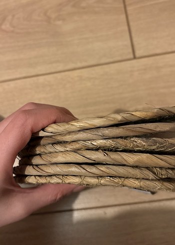 Bohem Tarzı Kahverengi Hasır Tabak ve Altlıkları - Görsel 4