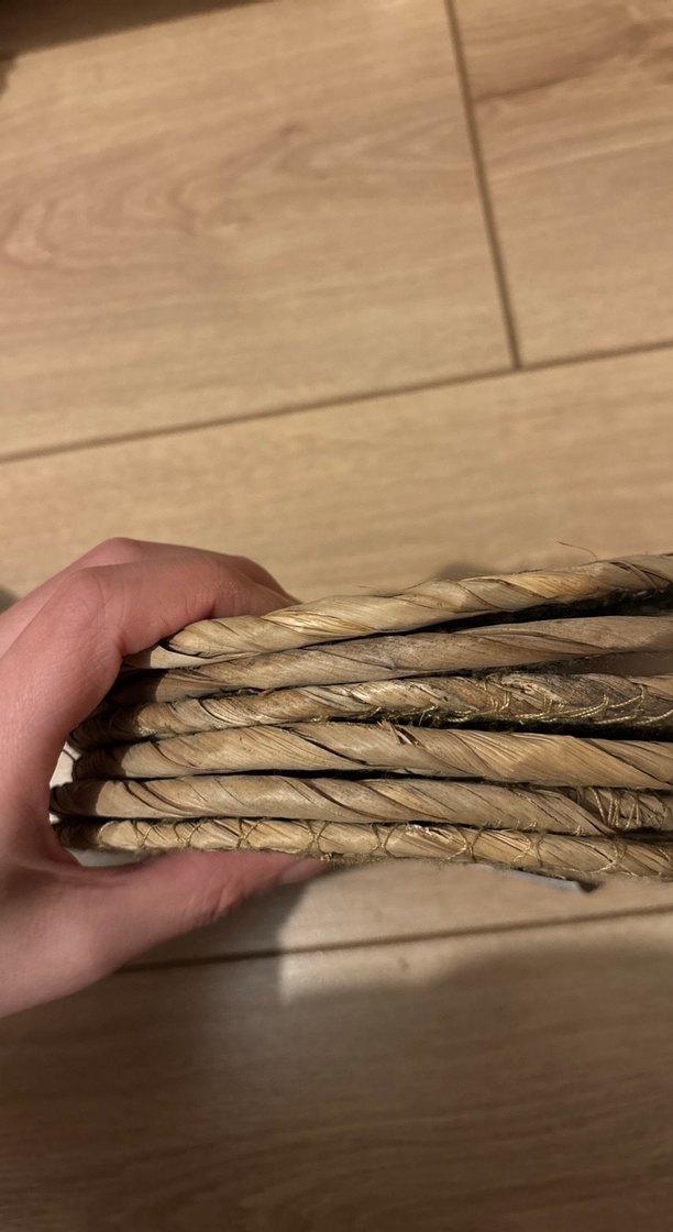 Bohem Tarzı Kahverengi Hasır Tabak ve Altlıkları - Görsel 4