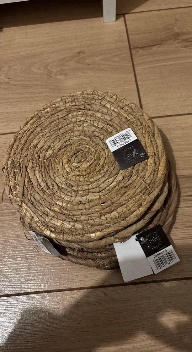 Bohem Tarzı Kahverengi Hasır Tabak ve Altlıkları - Görsel 3