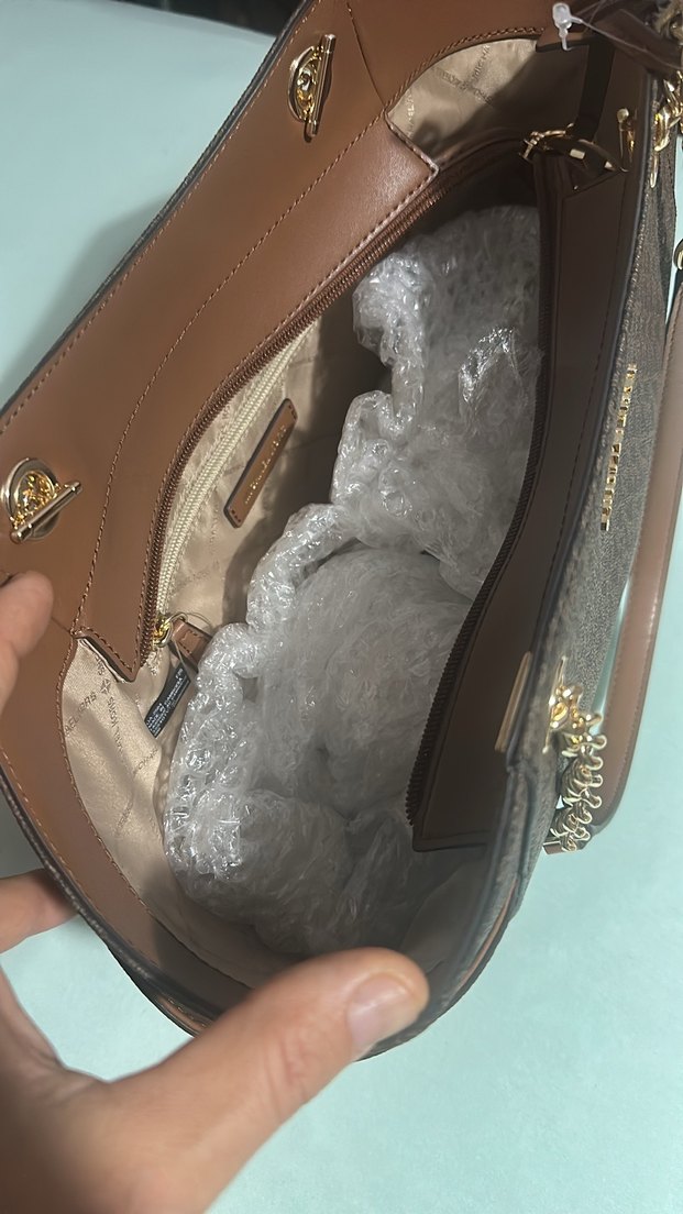 Michael Kors Zincir Detaylı Kahverengi Deri Kadın Çanta - Görsel 2