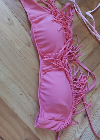 36 Beden çeşitli Renk Pembe Strappy Bikini Üstü
