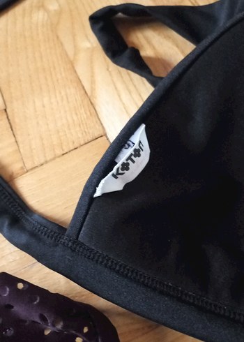 Mor Fırfırlı Strappy Bikini Üstü - Görsel 6