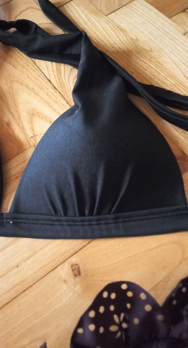 Mor Fırfırlı Strappy Bikini Üstü - Görsel 3