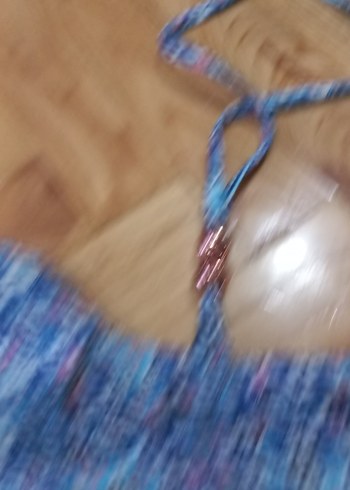 Mavi Batik Desenli Bohem Bikini Üstü - Görsel 5