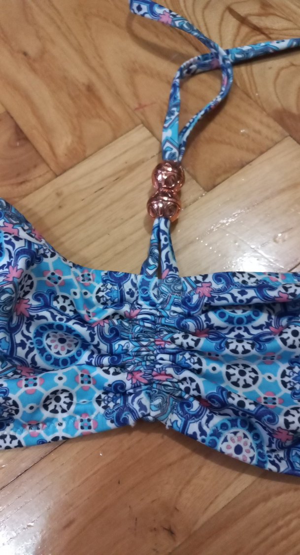Mavi Batik Desenli Bohem Bikini Üstü - Görsel 3