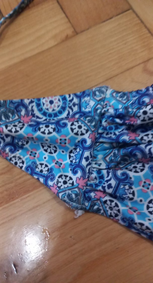 Mavi Batik Desenli Bohem Bikini Üstü - Görsel 4