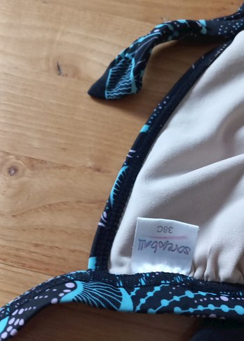 Mavi Desenli ve Siyah Mini Bikini Takımı - Görsel 7