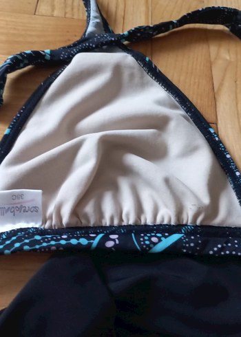 Mavi Desenli ve Siyah Mini Bikini Takımı - Görsel 8