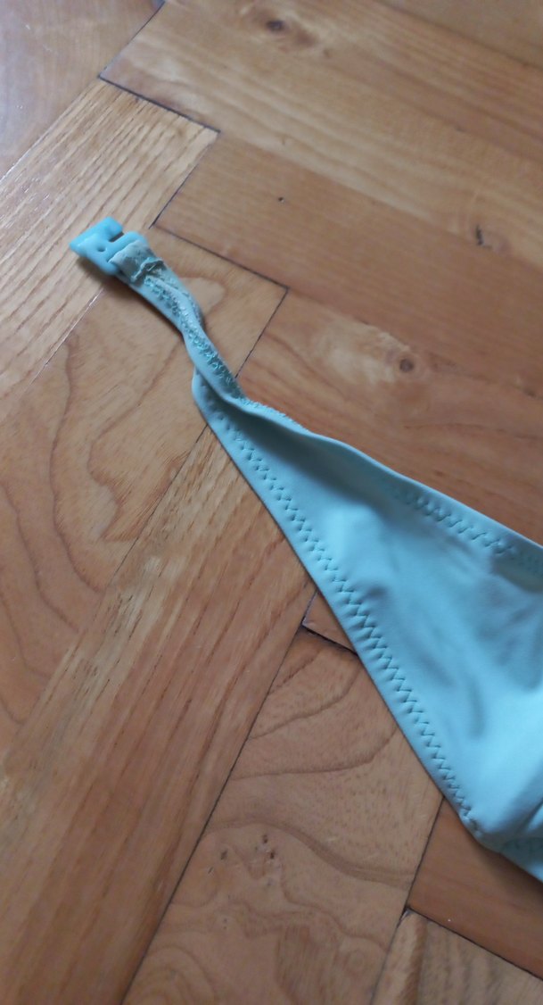 Mavi Pastel Renkli  İnce Askılı Bikini Üstü - Görsel 2