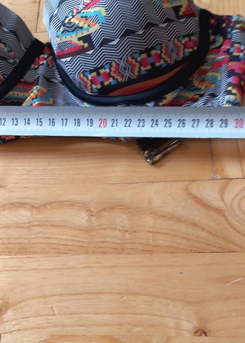 Bohem Çok Renkli Desenli Strappy Bikini Üstü - Görsel 6