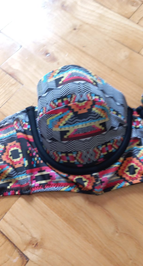 Bohem Çok Renkli Desenli Strappy Bikini Üstü - Görsel 2