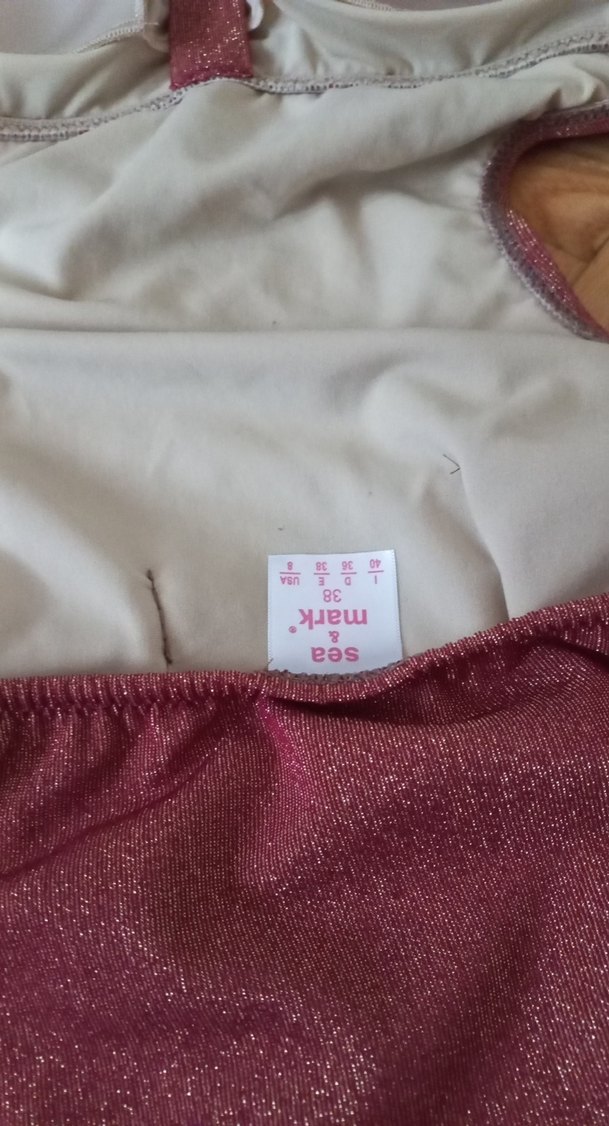 Parlak Pembe Tokalı Askılı Kadın Mayo - Görsel 4