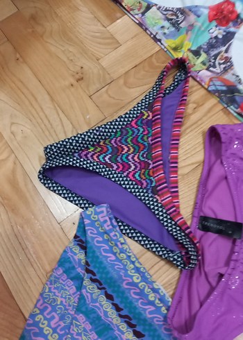 38 Beden çeşitli Renk Renkli Bağcıklı Kadın Bikini Altları