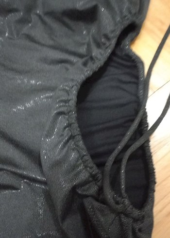 Kom Siyah Strappy yılan derili Kadın Mayo
