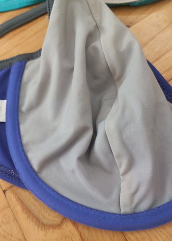 Kadın Mavi Parlak Askılı Bikini Üstü - Görsel 6