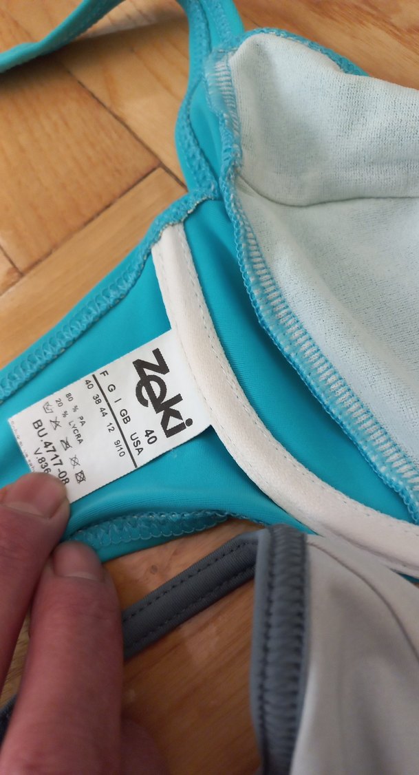 Kadın Mavi Parlak Askılı Bikini Üstü - Görsel 5