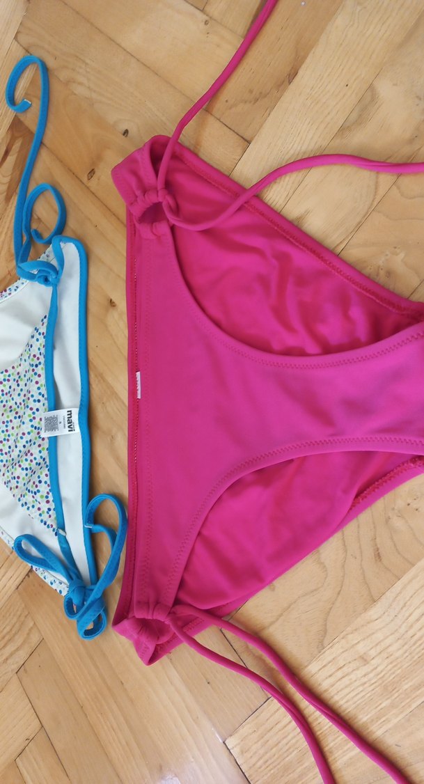 Pembe Bağcıklı Strappy Bikini Altı - Görsel 2