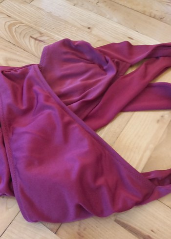 Mor Drapeli İpli Kadın Mayo - Görsel 2