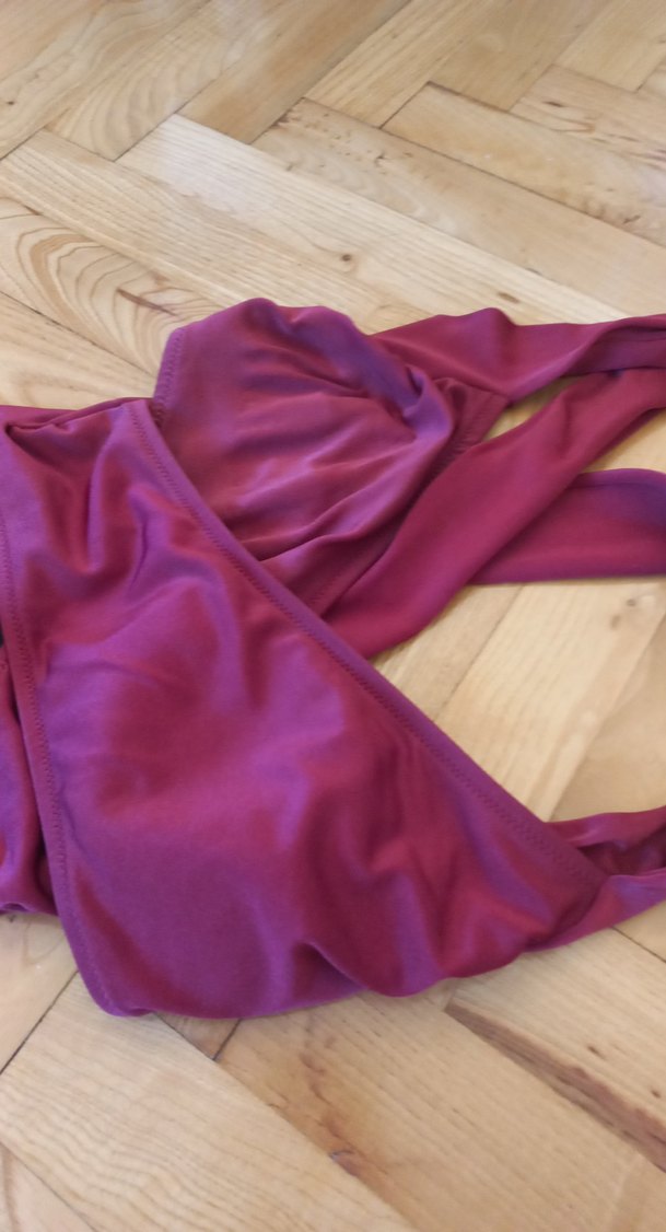 Mor Drapeli İpli Kadın Mayo - Görsel 2