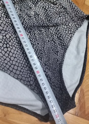 Gri Yılan Desenli Kemerli Kadın Mayo - Görsel 5