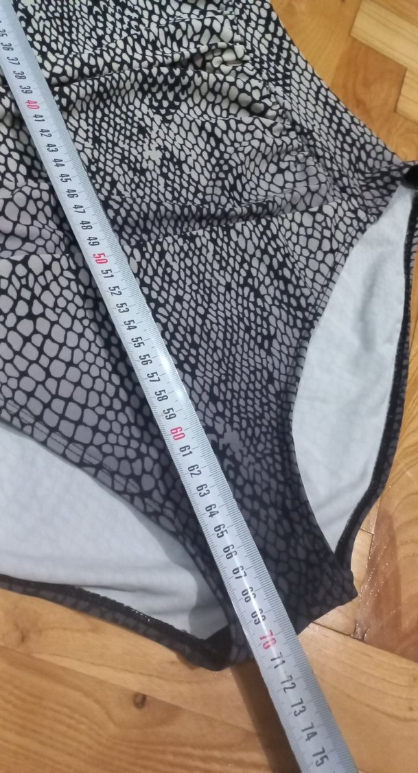 Gri Yılan Desenli Kemerli Kadın Mayo - Görsel 5