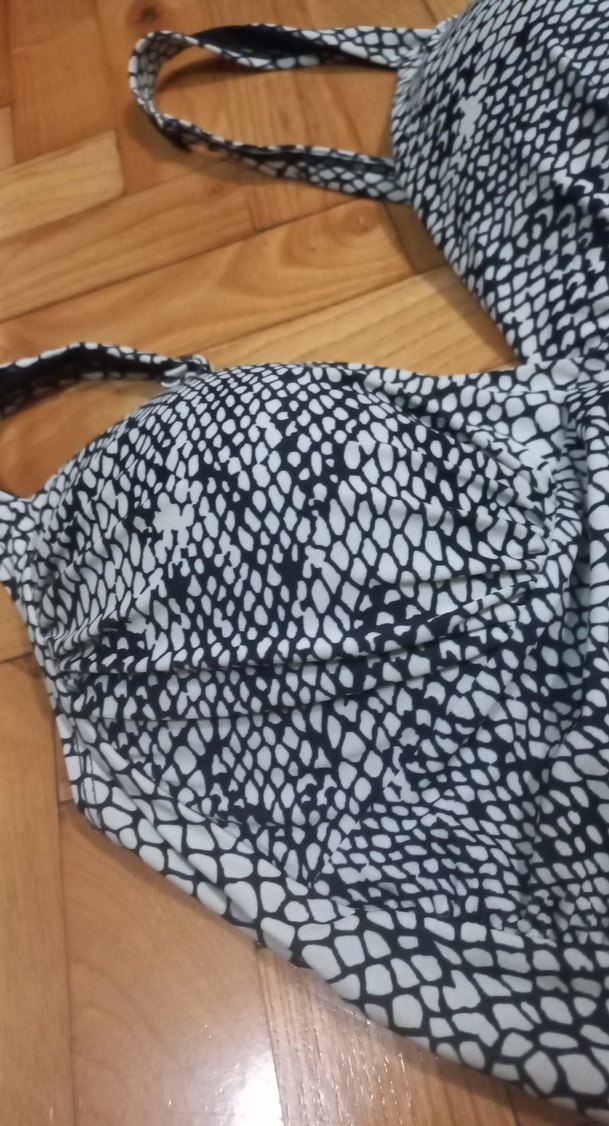 Gri Yılan Desenli Kemerli Kadın Mayo - Görsel 2