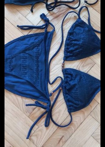 Lacivert Örgü Bohem Bikini Takımı