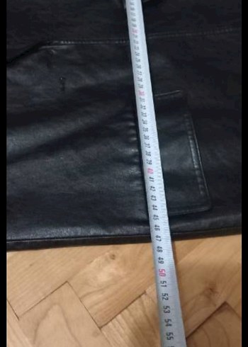 Düğmeli Siyah Deri erkek Ceket - Görsel 7