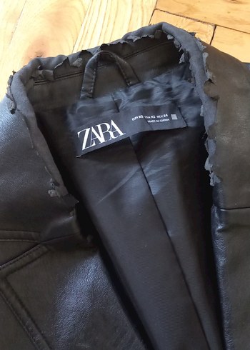 Düğmeli Siyah Deri erkek Ceket - Görsel 2