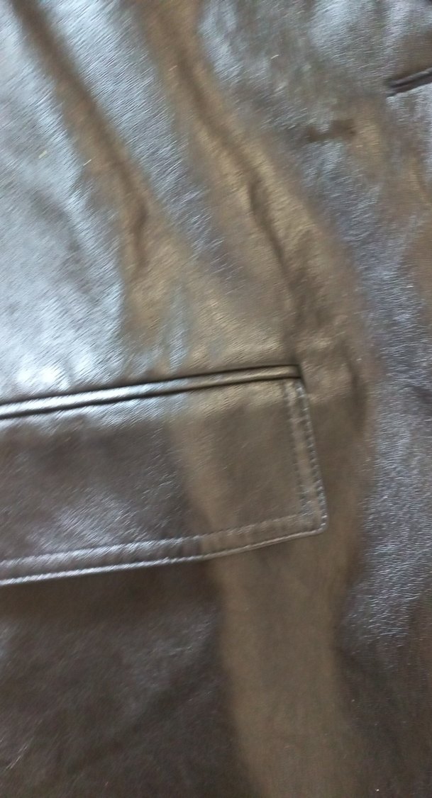 Düğmeli Siyah Deri erkek Ceket - Görsel 5