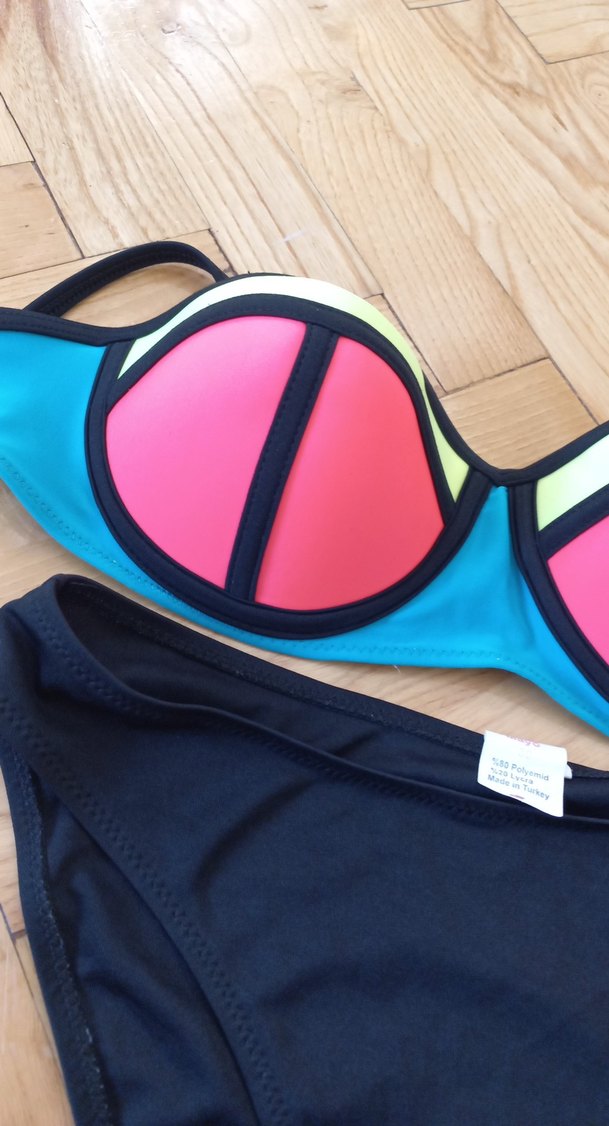 Renkli Strappy Bikini Takımı - Görsel 2