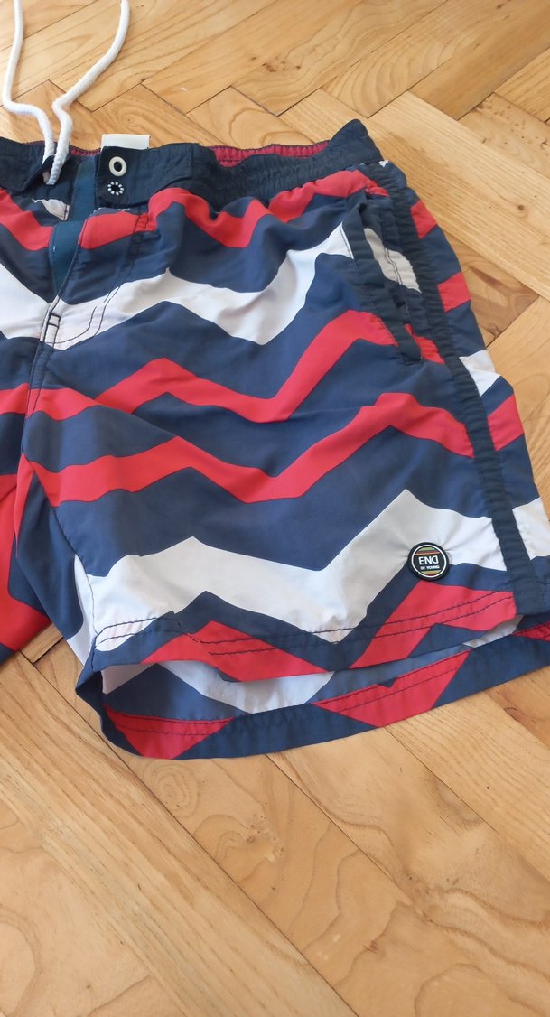 Renkli Çizgili Mini Erkek Deniz Şortu - Görsel 2