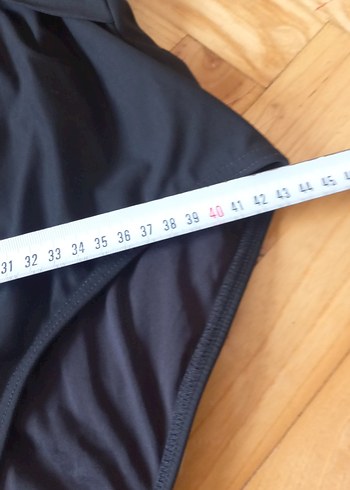 Siyah Drapeli İnce Askılı Mayo - Görsel 10