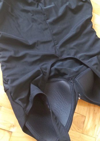 Siyah Drapeli İnce Askılı Mayo - Görsel 5