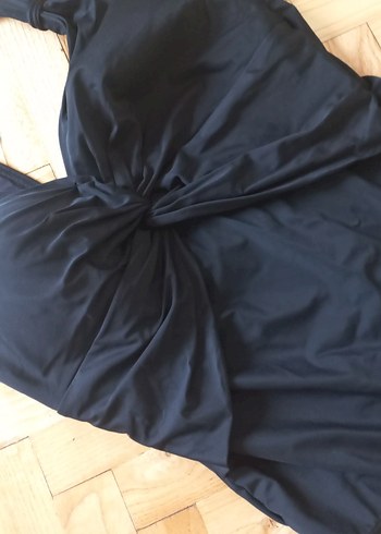 Siyah Drapeli İnce Askılı Mayo - Görsel 3