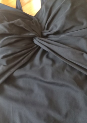 Siyah Drapeli İnce Askılı Mayo - Görsel 12