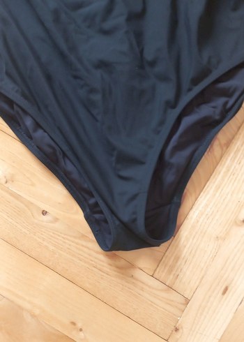 Siyah Drapeli İnce Askılı Mayo - Görsel 2