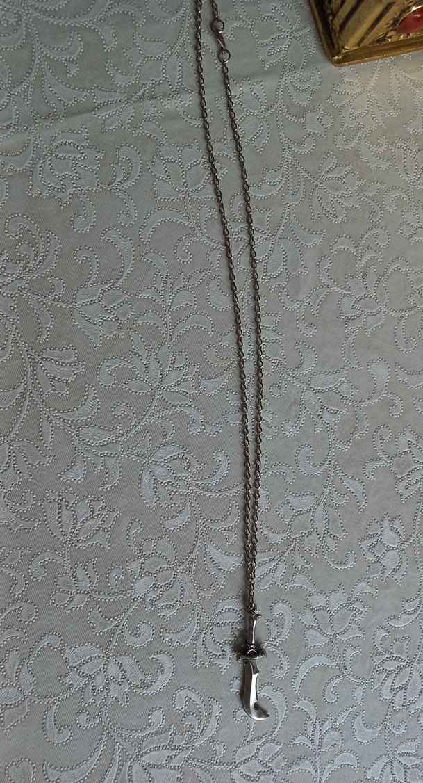 Altın Renk Zincirli Gotik Midi Kolye - Görsel 2