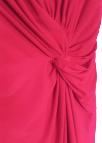 Kırmızı Drapeli Uzun Abiye Elbise - Görsel 4