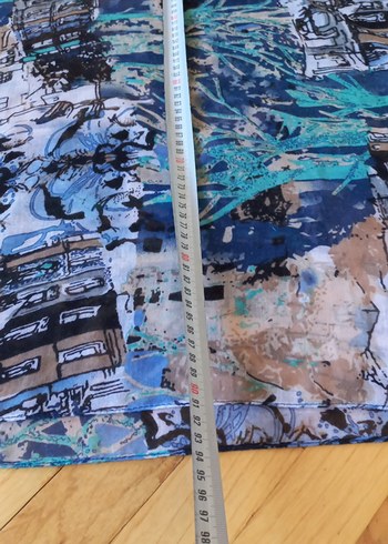 Bohem Tarzda Mavi Desenli Kadın şal pareo - Görsel 3