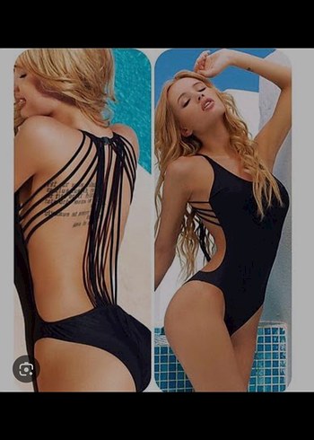s Beden siyah Renk Sırt detaylı çok şık mayo
