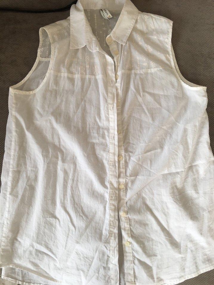 Nakışlı Düğmeli Keten Gömlek - Görsel 4