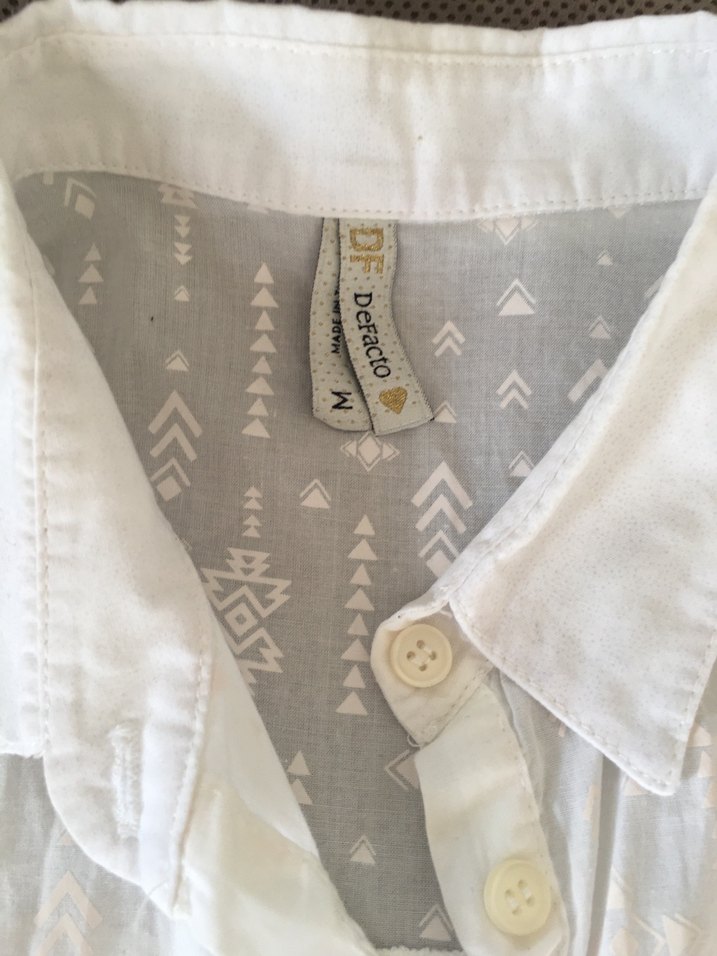 Nakışlı Düğmeli Keten Gömlek - Görsel 3