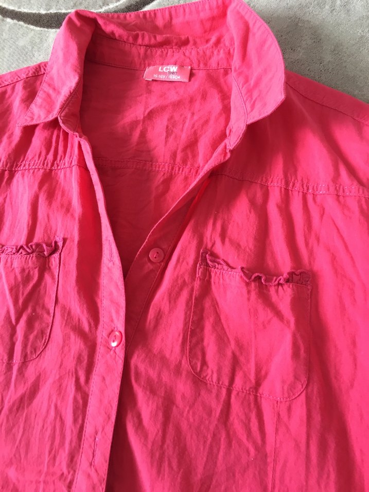 Pembe Keten Çocuk Gömlek - Görsel 2