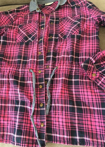 Düğmeli Pembe Kareli Çocuk Gömlek - Görsel 4